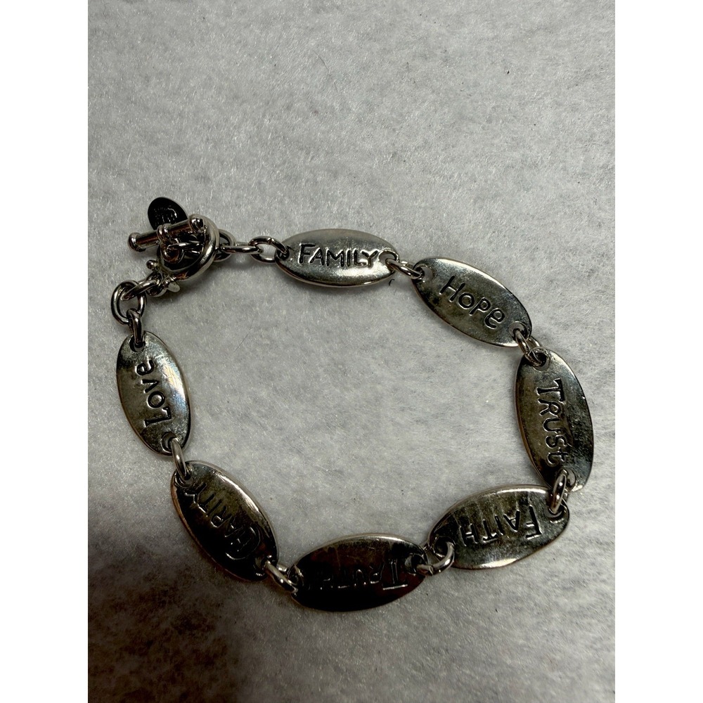 Vintage Premier Designs Values Bracelet Inspirational Truth Faith Family Love 7"